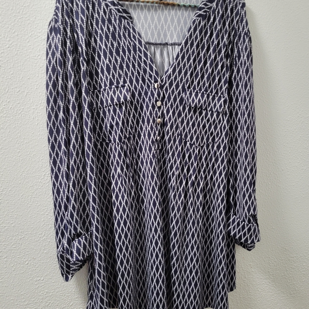 Navy and white shirt